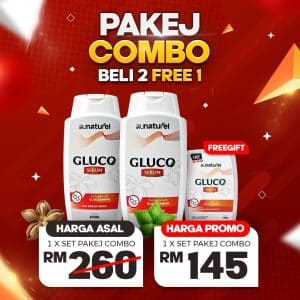 GLUCO SERUM 2 BTL 120ML + 1 GLUCO SERUM 70ML PAKEJ COMBO